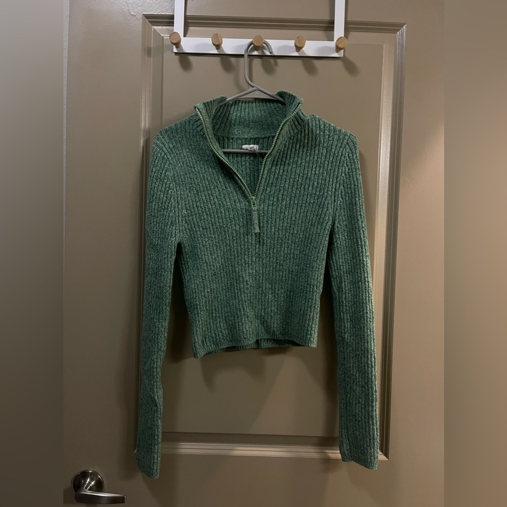 Green knit top